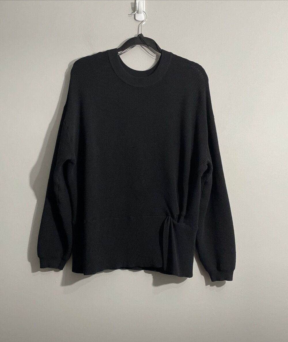 Nine West Black Ribbed Sweater Women’s XXL Long Sleeve Pullover Stretchy Comfort